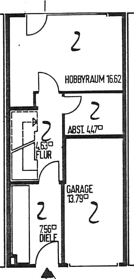 Grundriss Erdgeschoss (Aufteilungsplan 1986)