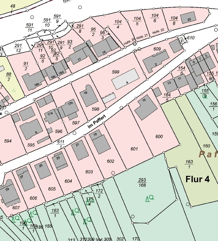 Lageplan — Großes projektiertes Grundstück mit viel Potenzial