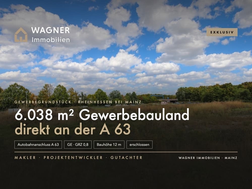 Gewerbegrundstück 6.038 m² direkt an der A 63